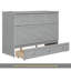 Grand lit escamotable avec grands tiroirs et port USB, gris brossé-1033931926