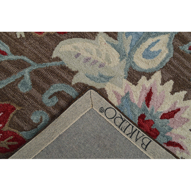 Flowers Floral Wool Hand Woven Area Rug, Rectangle 122 x 183cm