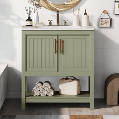 Armoire de meuble-lavabo 30 "avec lavabo en céramique