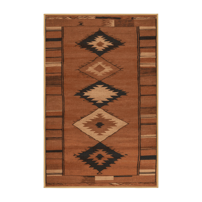 Tapis brun lavable à la machine, Rectangle de 5 pi x 8 pi