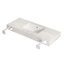 Comptoir LULA 48 po avec bordure en marbre blanc naturel, lavabo encastré en céramique avec 3 trous de robinetterie, sans robinetterie ni meuble, blanc