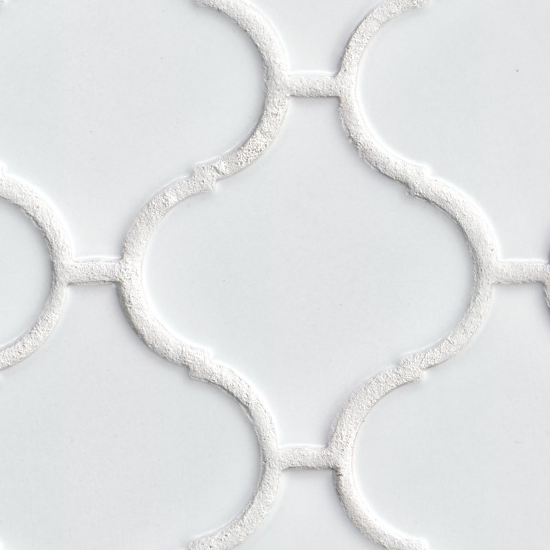 Silica White Lantern 9 in. x 11 in. Glossy Porcelain Mosaic Floor and Wall Tile