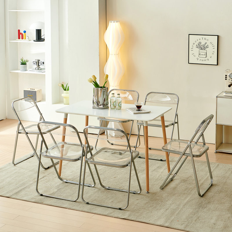 Chemere Plastic / Acrylic Stackable Folding Chair Folding Chair Set, Clear