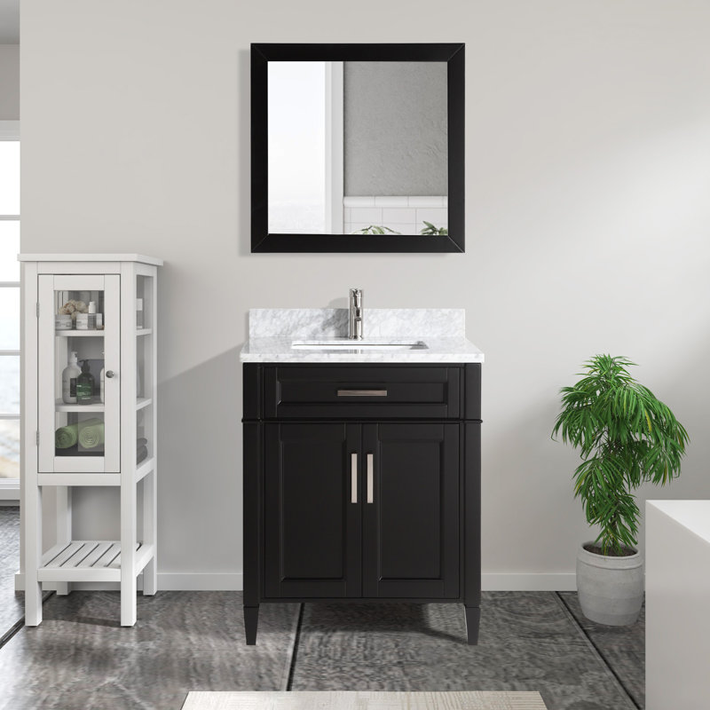 Ensemble de meuble-lavabo simple 30 po avec miroir Lachine, Espresso