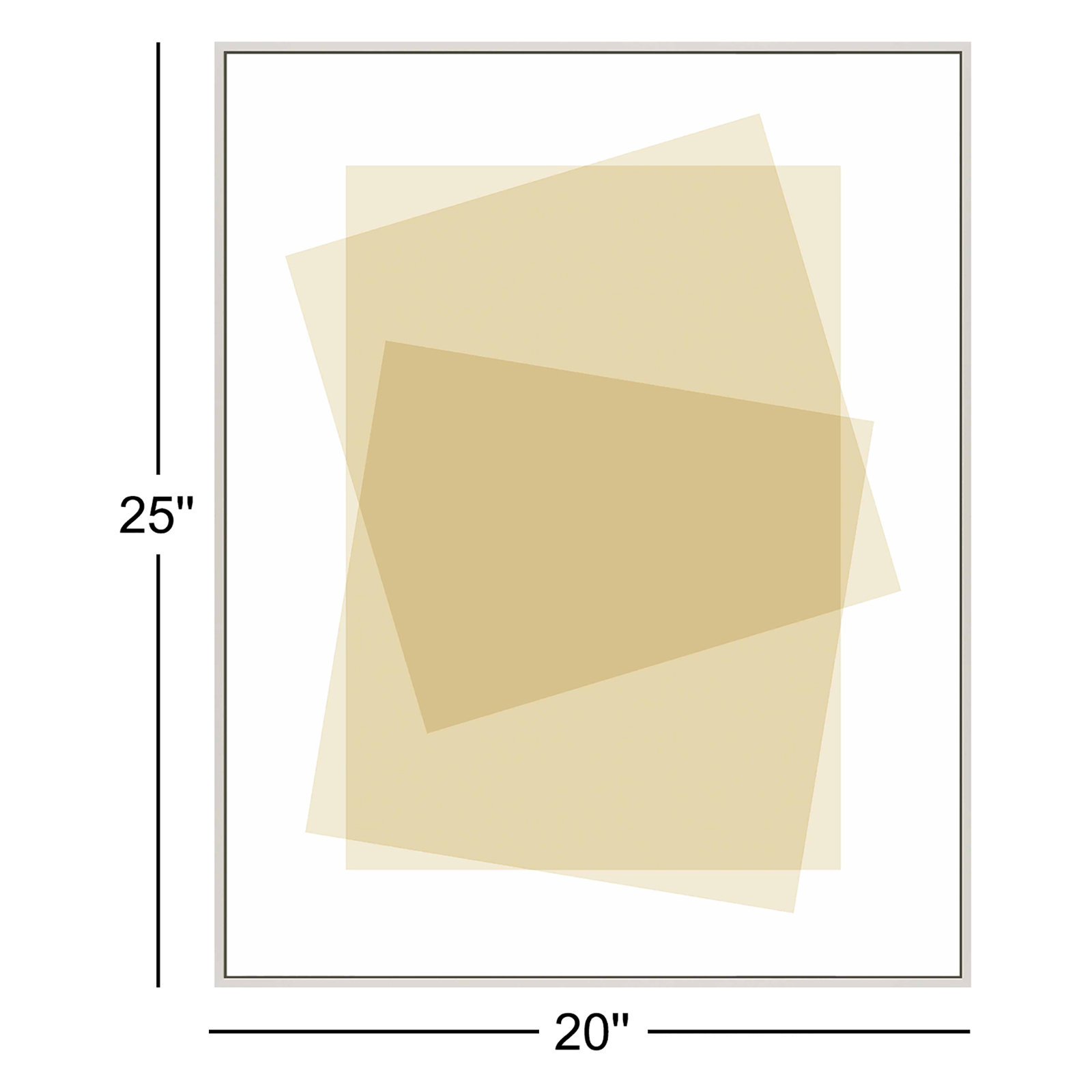 Kami "Light Yellow" Print by Jacques Pilon, White Framed Canvas, 25" H x 20" W