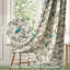 Rideaux en lin 100% occultant à motif floral rétro à double couche avec motif de fleurs isolées et isolantes pour chambre à coucher et salon-129594607