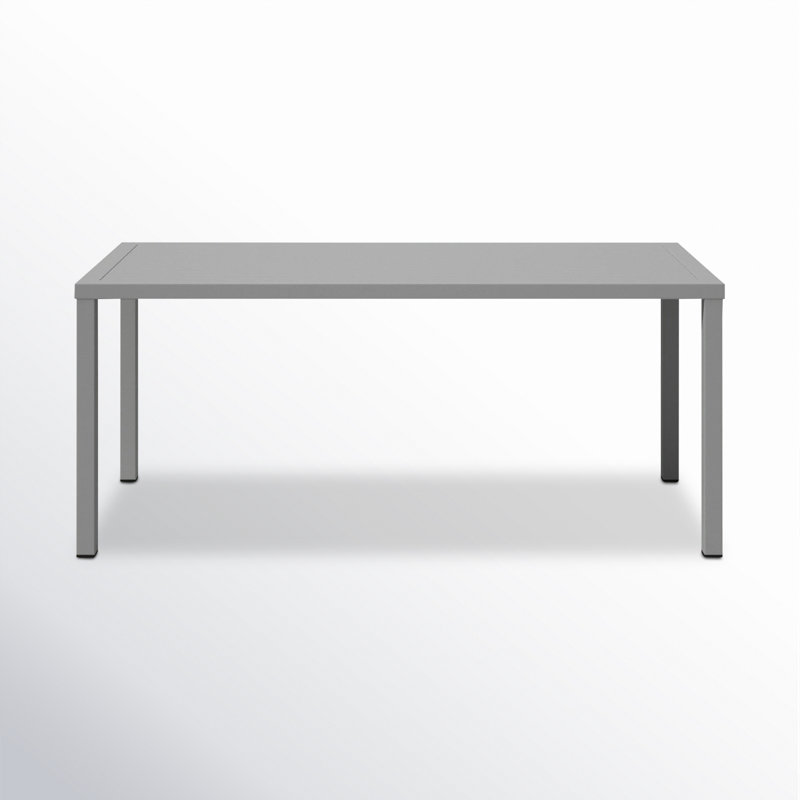 Ottie Rectangular Metal Outdoor Dining Table , 71'' in. W 35'' in. D, Gray