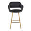 Tabouret de bar à hauteur fixe 26 "avec pieds en métal et repose-pieds carré Lake-1405943440-1405943447