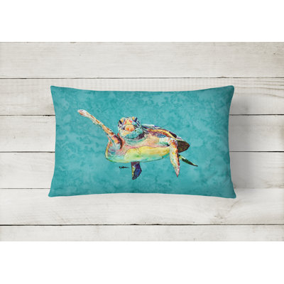 Turtle Outdoor Reversible Throw Pillow