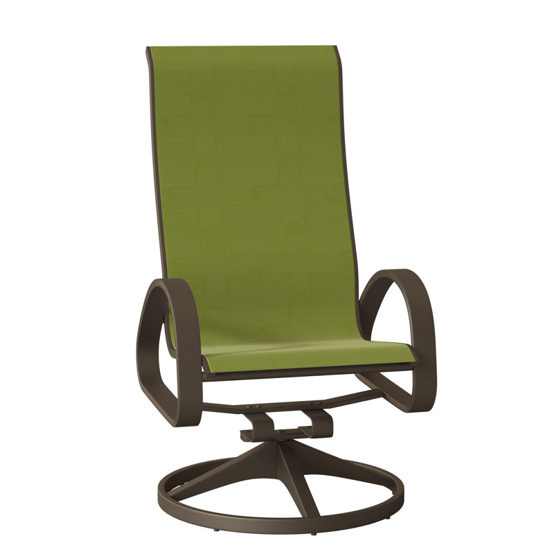 Fauteuil de patio pivotant Hiraku, Bois de plage texturé, Lime 38D Sunbrella®