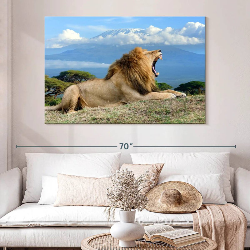 Brampt Roaring Safari Lion, 34" H x 51" W