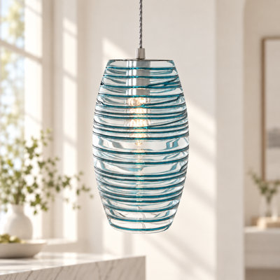 Aref 1-Light Dimmable Handblown Glass Single Pendant