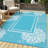 Outdoor Rugs 8x10 Modern Plastic Straw Rugs, Waterproof Contemporary Floral Camping Carpet, Lightweight Reversible Floor Mats for Patio RV Porch Deck-717465013