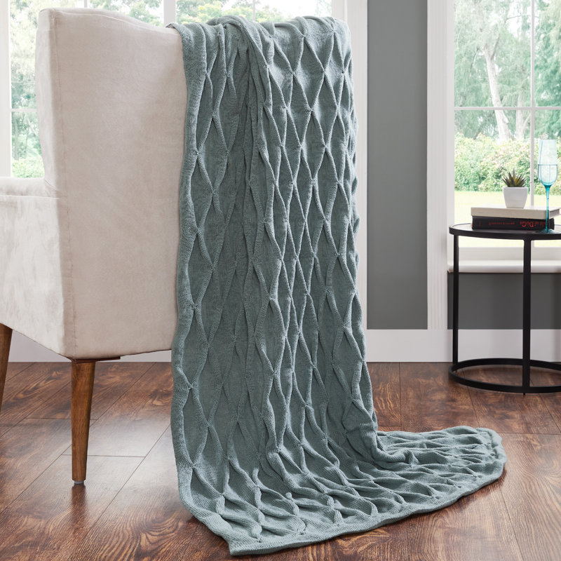  Embellished Throw, Blue