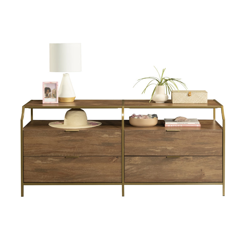 Commode avec tablette ouverte et quatre tiroirs