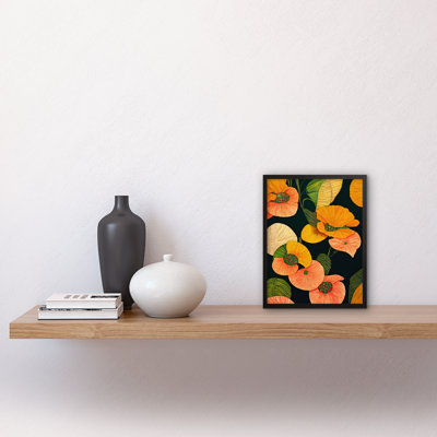 Tropical Lake Flowers 1 Piece Single Picture Frame Wall Art