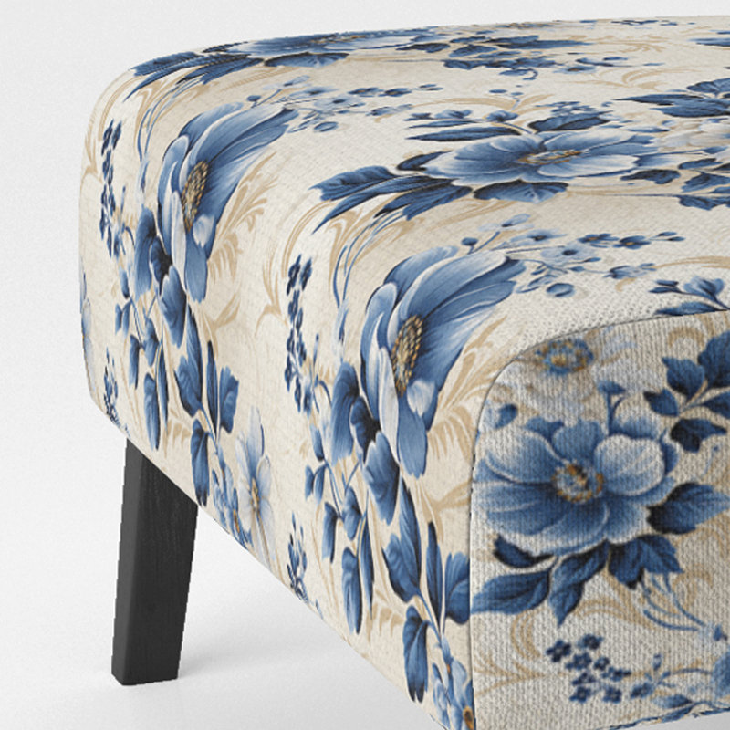 Fauteuil de chambre de style campagnard bleu Cobalo
