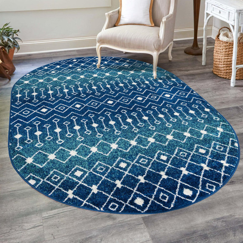 Somerville Geometric Indoor Rug, Oval 5'3" x 8'