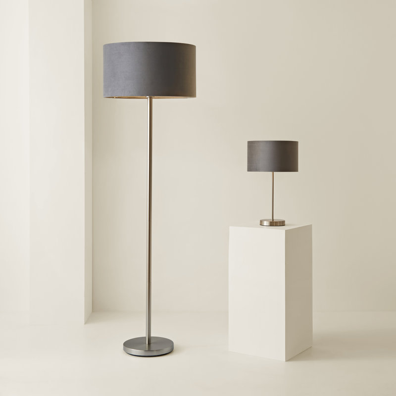 Pearletta Floor Lamp, Yes, Chrome, Grey