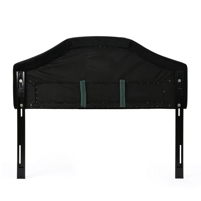Button Black Velvet Headboard For A Contemporary Bedroom Atmosphere Queen In Velvet, Demonstrating Elegance With Tufting