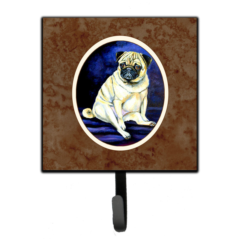 Organisateur de clés murales avec crochets clés french bouledogue Pelin, Brun / saumon / bleu