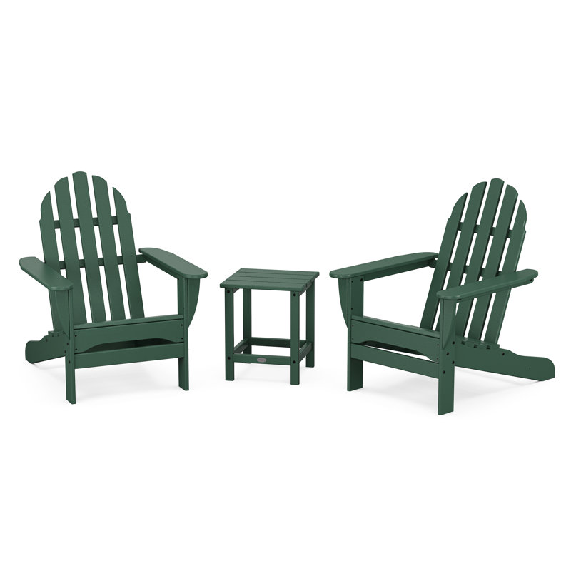 POLYWOOD x Sol 72 Jamarion 3-Piece Adirondack Set, Green