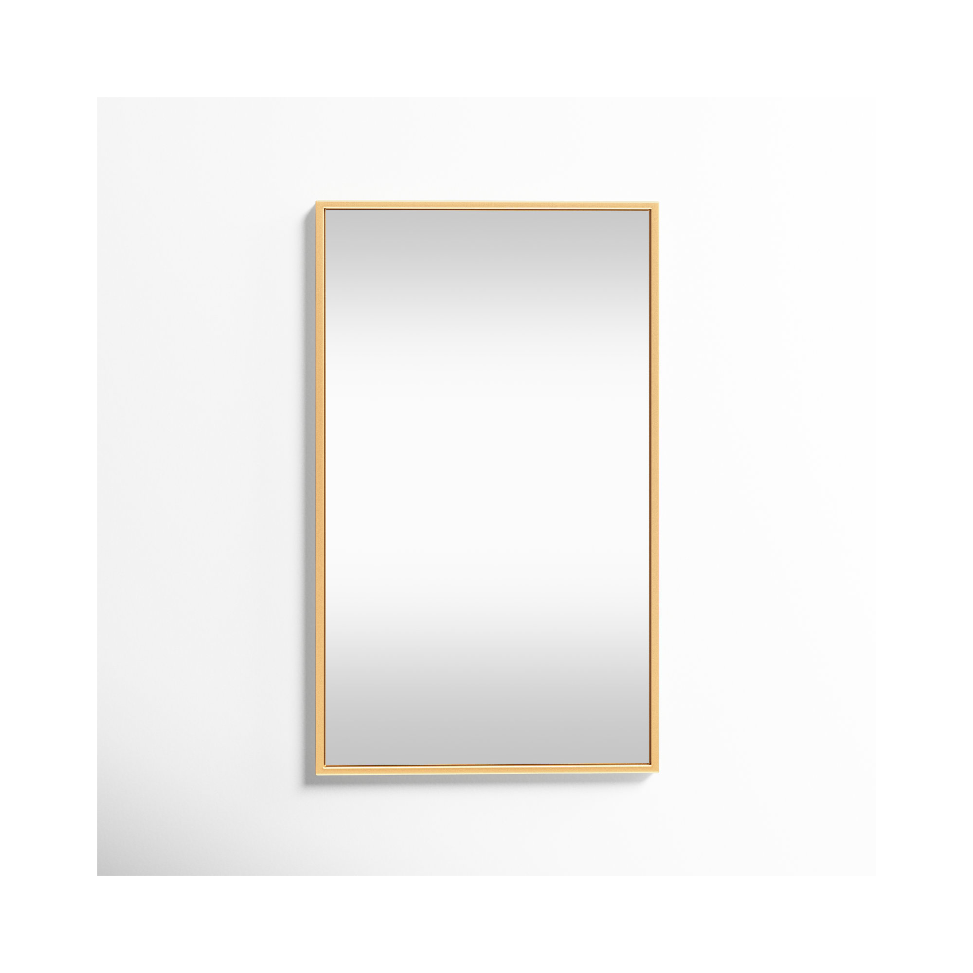 Sabine Metal Rectangle Wall Mirror, 40" x 24", Brass