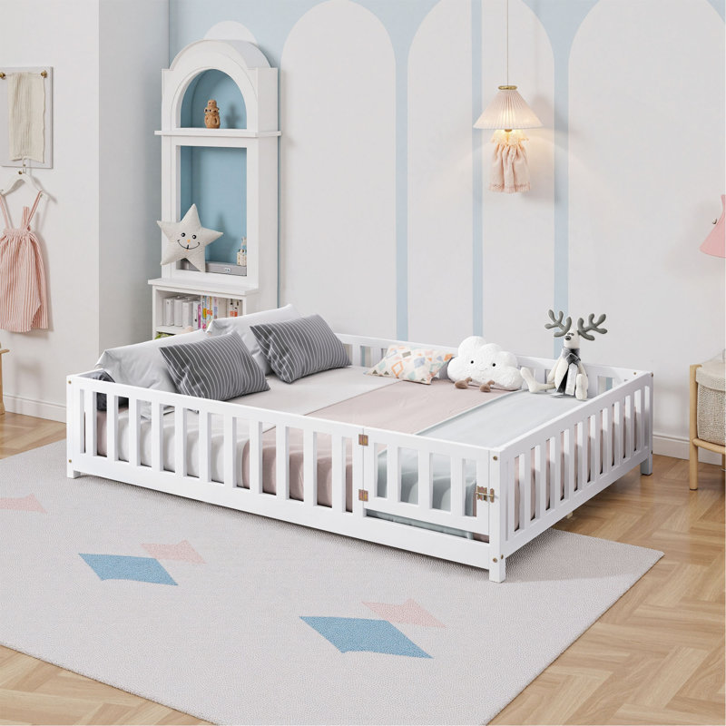 Versatile Montessori Floor Bed With Safety Features, Sturdy Construction, And Fun Door Design For A Secure And Enjoyable Sleeping Experience
