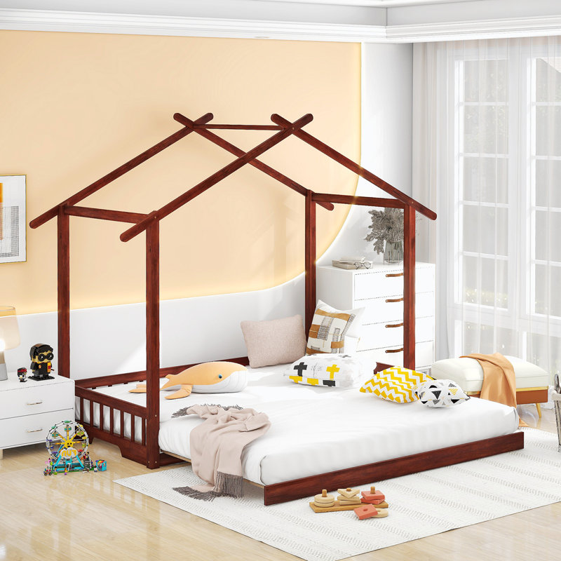 Lit plateforme 75,43 po Yeslin, Noyer