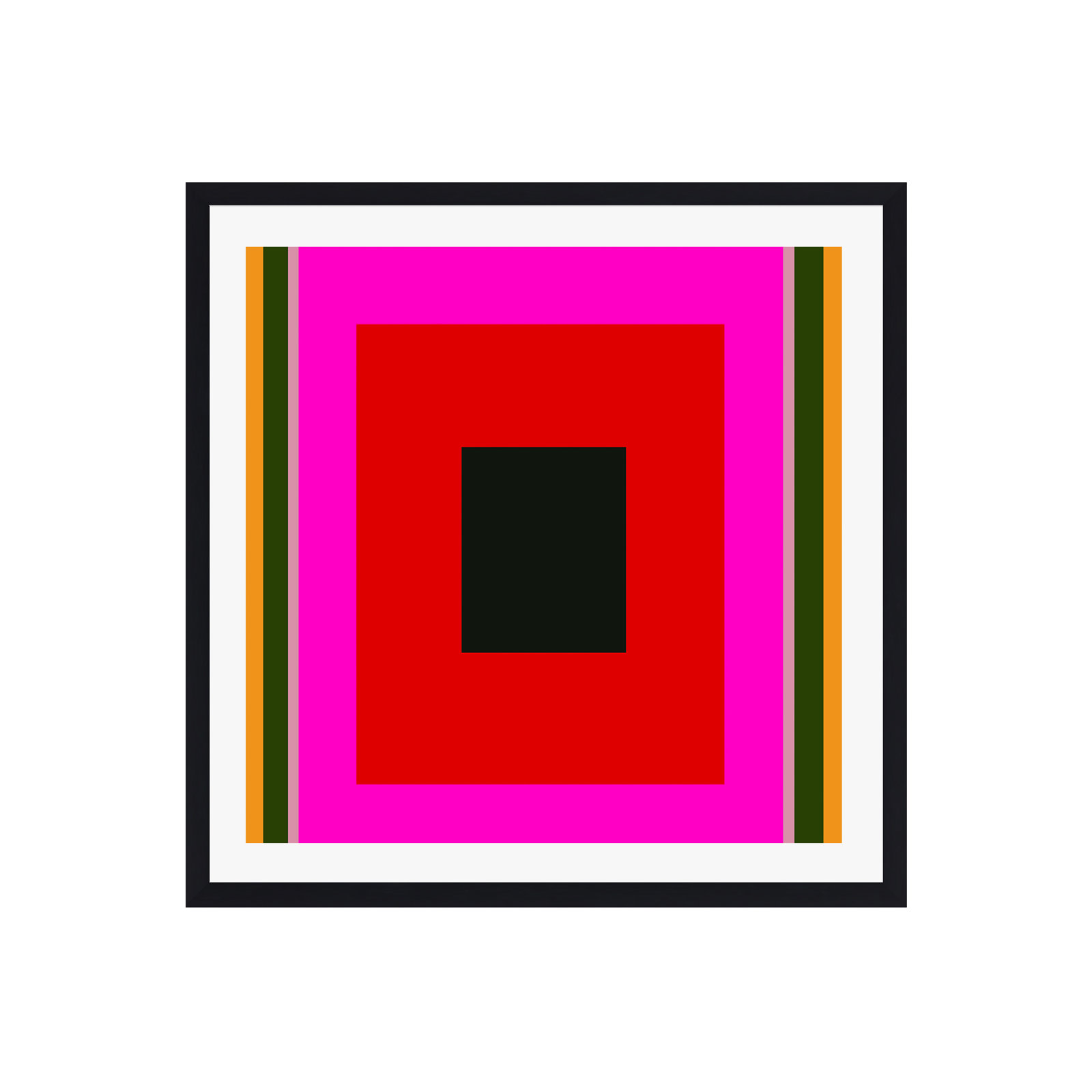 Burst Alternatively Modern Color Field by Marin Vaan Zaal, Black Floater Framed, No, 30" H x 30" W x 2" D