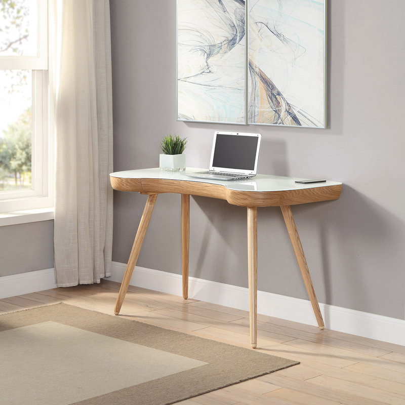 Wiltz Writing Desk, Oak, White