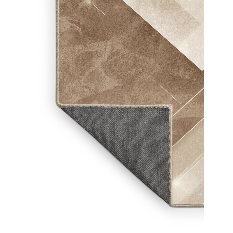 Tapis beige moelleux moelleux et doux Adlai, Carré 6 pi