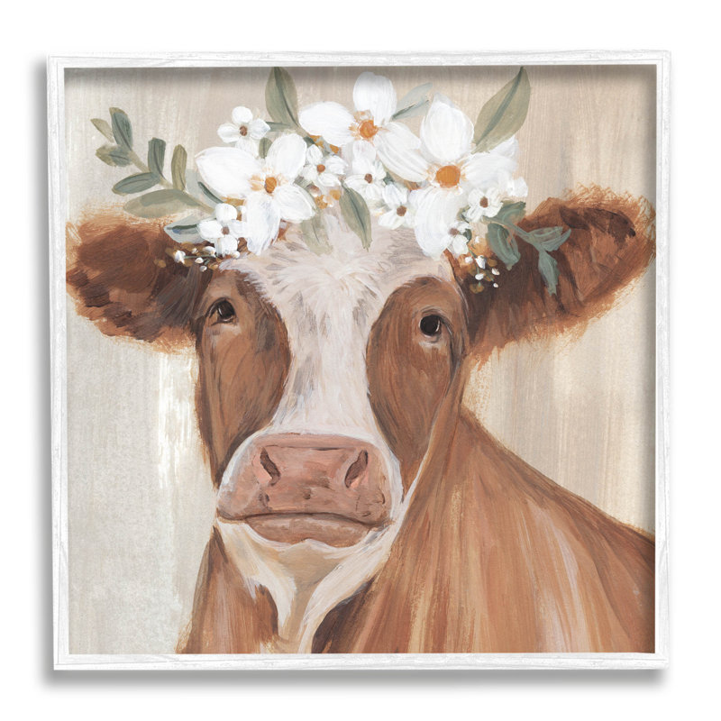 Art de la giclée de la couronne florale brune par Annie Warren, H 17 po x l 17 po x P 1,5 po
