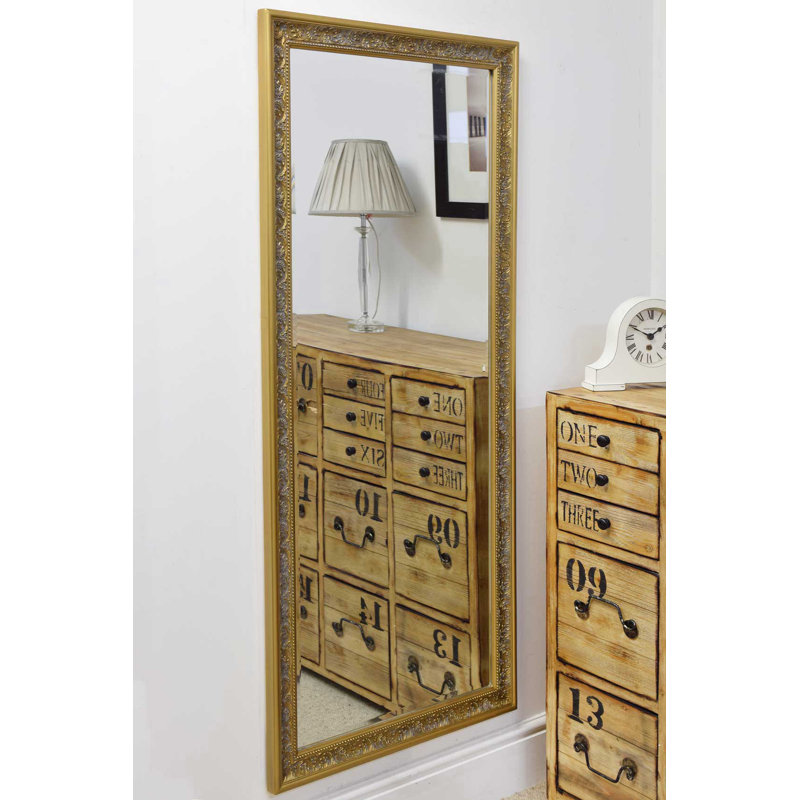 Algoma Wood Flat Mirror, Gold
