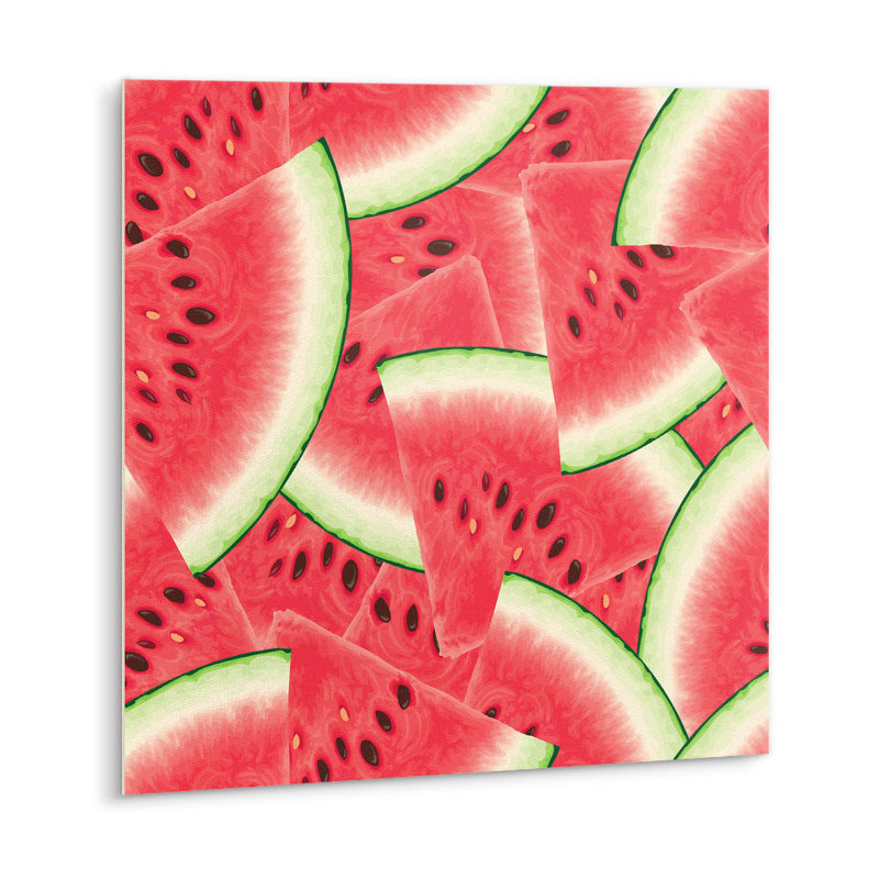 Self Adhesive Vinyl Splashback Tiles Sticker Peel Stick set 9 pieces 30x30 cm Pieces red watermelon