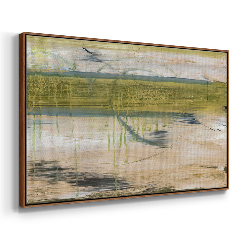 Réflexions aquatiques I, Pas de tapis, Toile encadrée noyer flottant, H 17 po x l 25 po x P 2 po