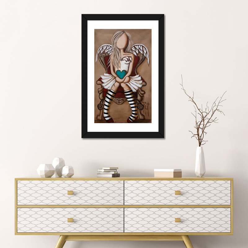 « Colette » par rut art Creations-impression d’art graphique, H 24 po x l 16 po x P 1 po, Papier encadré noir, Blanc