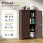Armoire de rangement sur pied H 42,6 po, armoire autoportante avec 4 portes-118026317