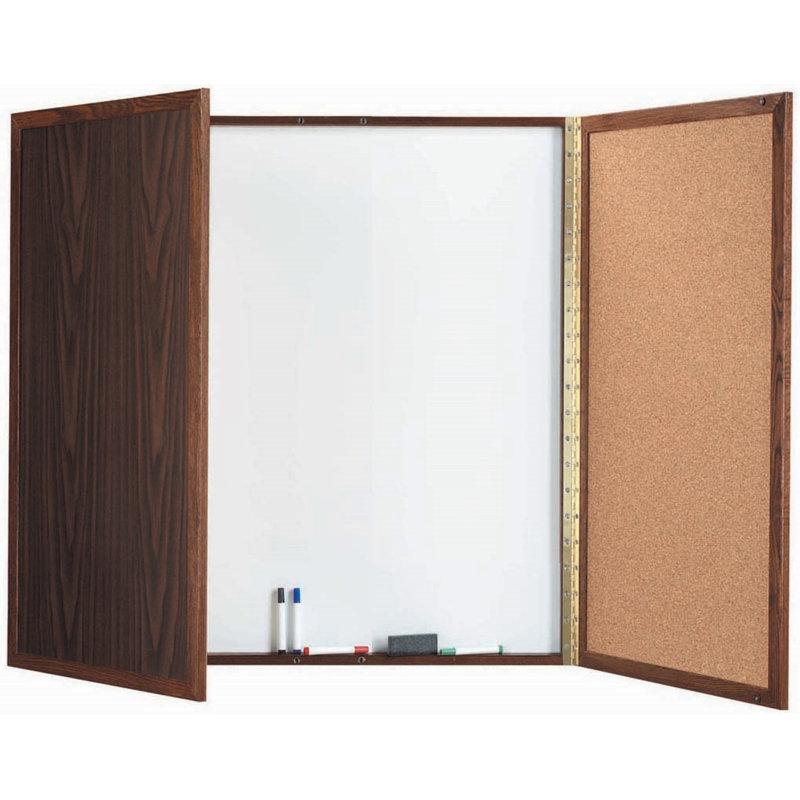 Tableau blanc fermé pour armoire, Noyer, H 3 pi 4 po x l 3 pi 4 po