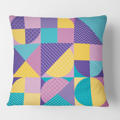 Geometrical Pastel Abstract I - Mid-Century ModernPrinted Throw Pillow