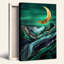 Art mural sur toile Gold Crescent Moon Over Teal-133548426