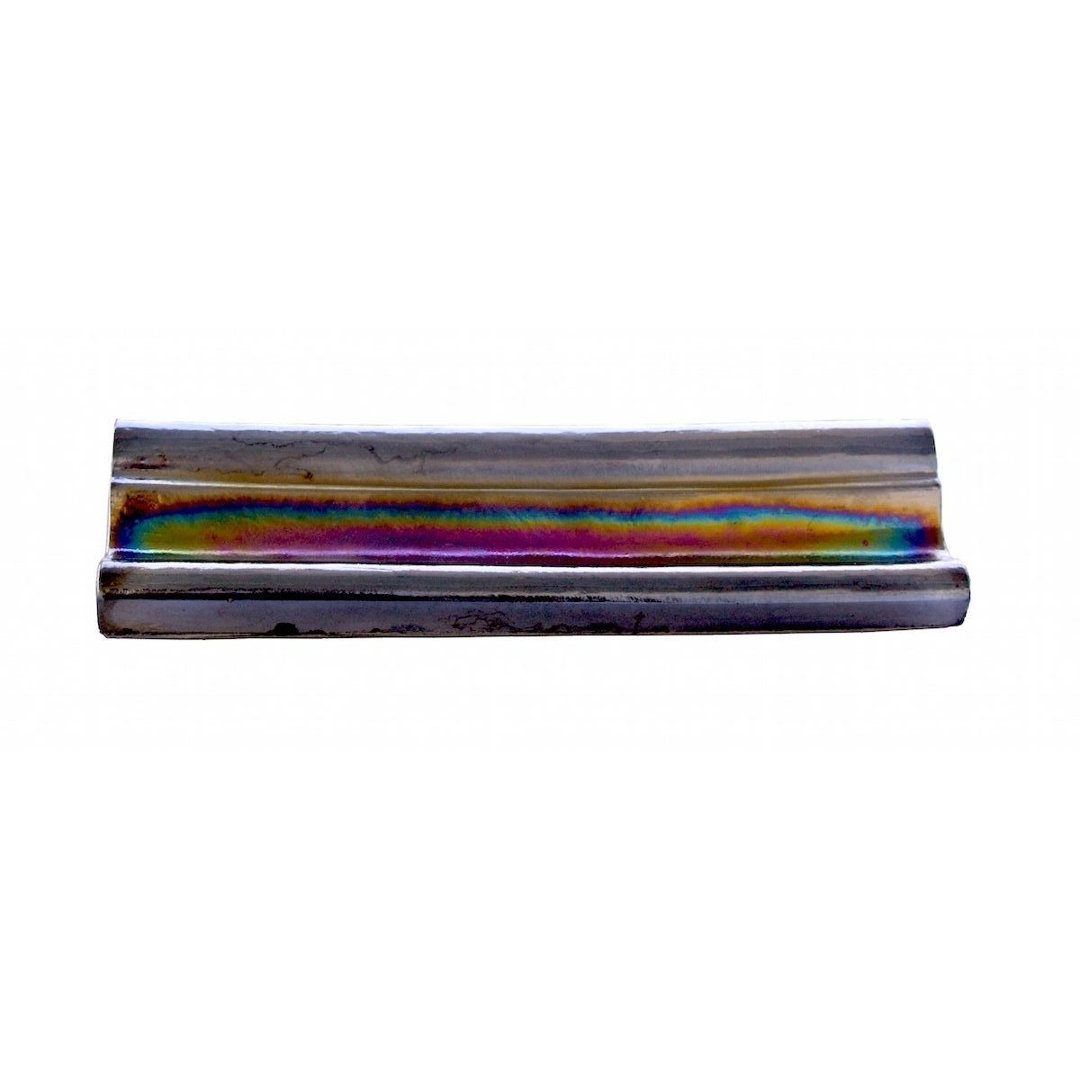 Atmosphere 2 in. x 8 in. Iridescent Recycled Glass Handmade Trim Decorative Wall & Pool Tile Abolos 