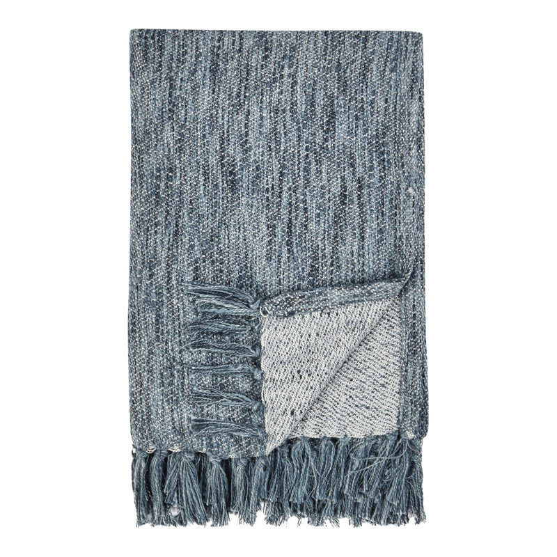 Sharma Hand Woven Throw Blanket, Blue