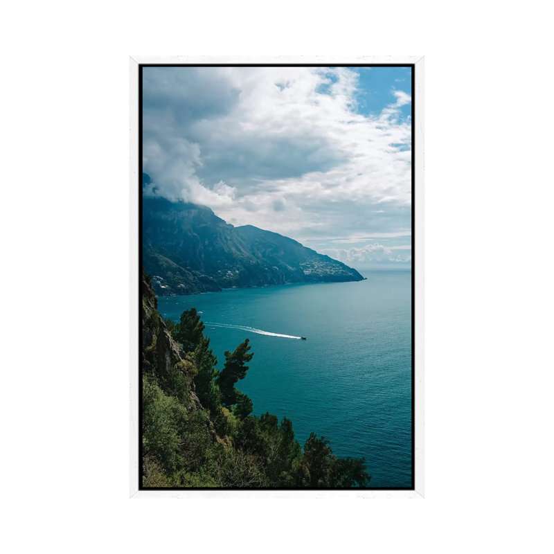 Amalfi Coast Boats VI by Bethany Young - Print on Canvas, 66.04cm H x 45.72cm W x 3.81cm D, White Framed