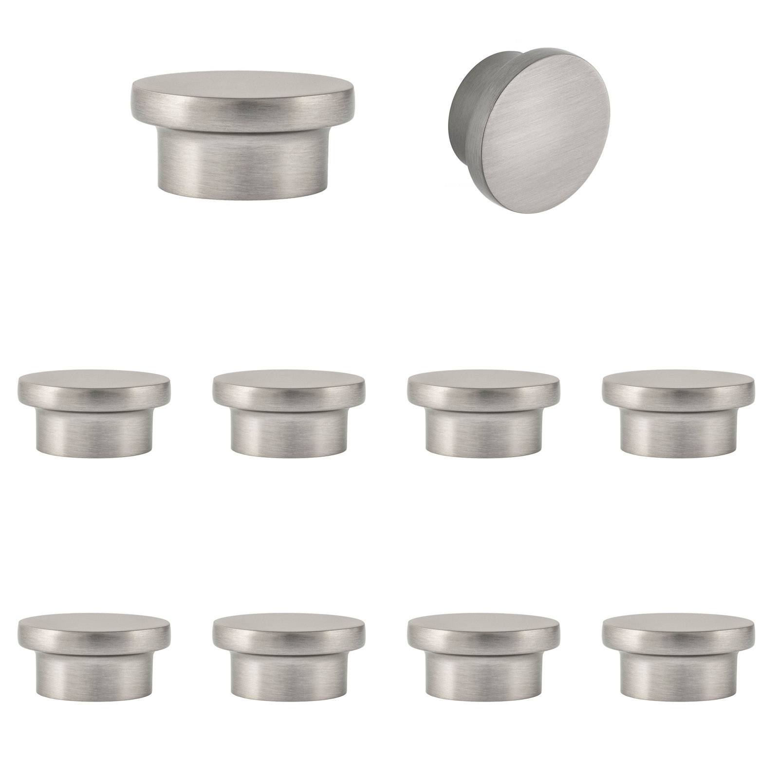Ethan Oversized Round Cabinet Knob, Satin Nickel, 1 5/8"