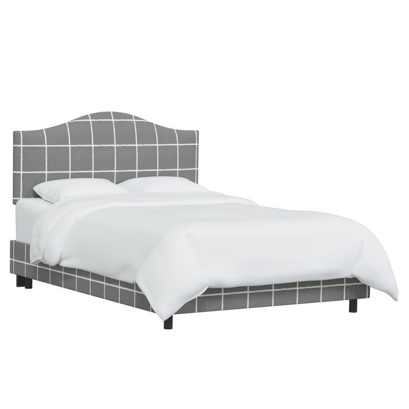 Lit tapissier standard Tangela, Très grand californien, Gris à rayures Sprint, Gris à rayures Sprint