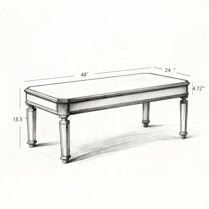 Silver Mirrored Coffee Tabl