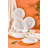 6 Pieces Glass Speckled Pattern Texture Round Service Plate Set