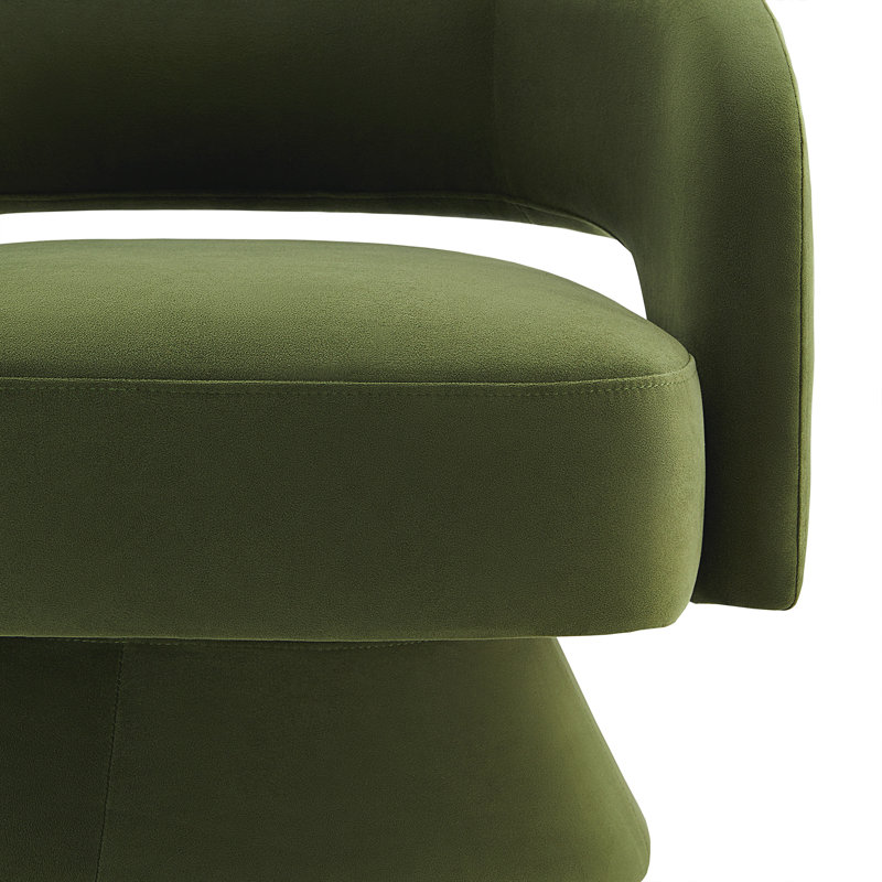 Fauteuil d'appoint pivotant Bhupendra, Velours vert