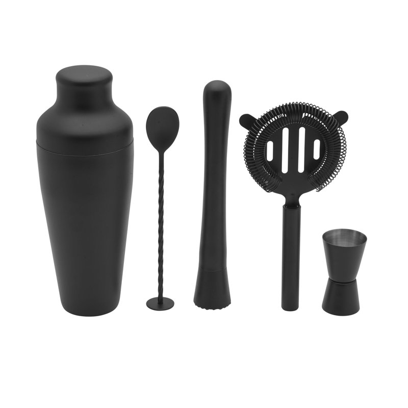 Houdini 5-Piece Bar Tool Set, Black